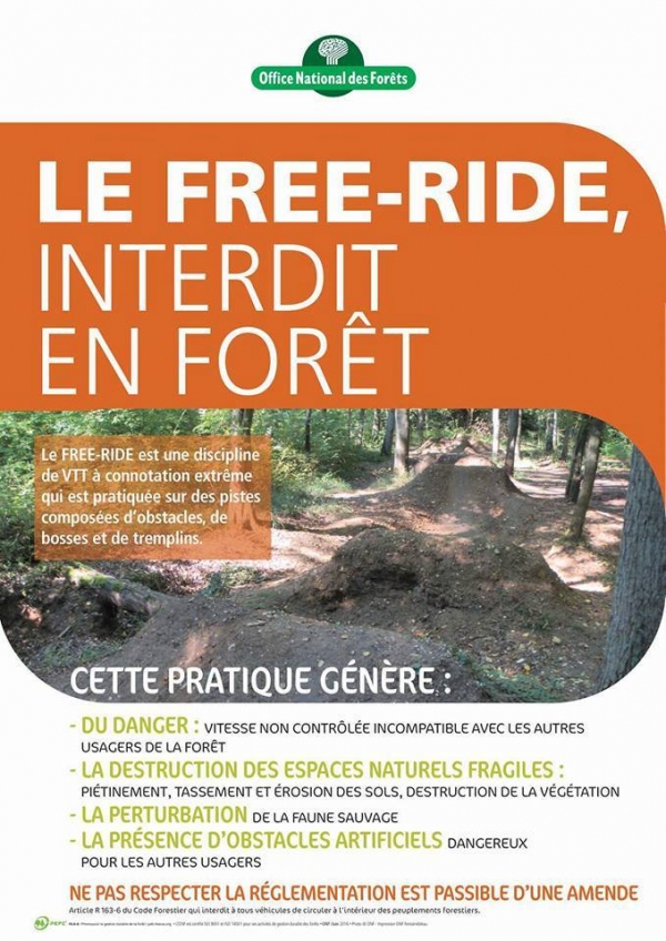 Freeride VTT interdit en forêt