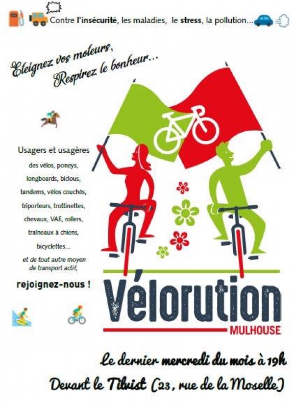 Prochain RDV de la Vélorution Mulhouse