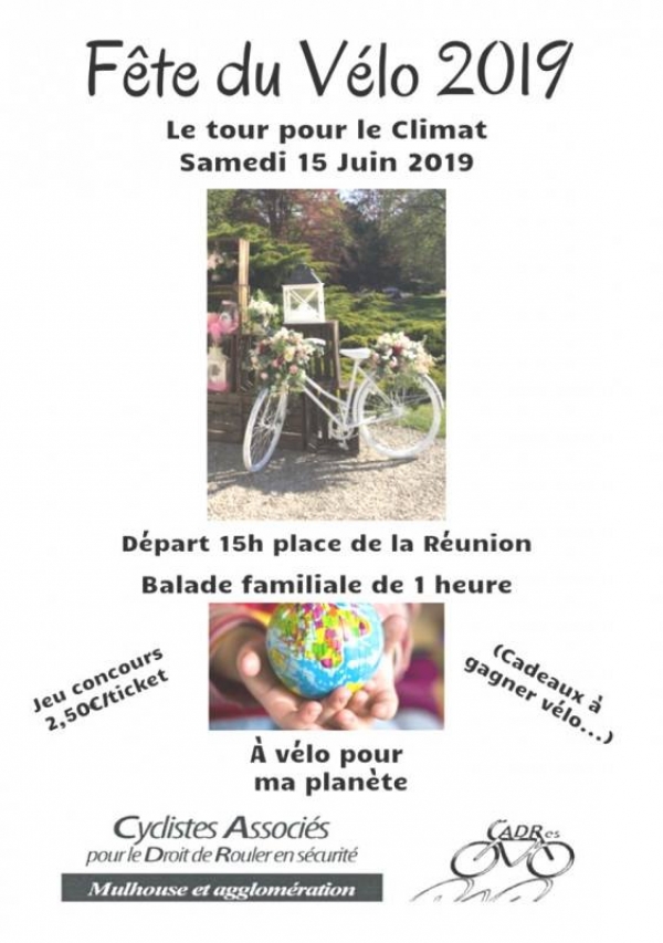 Fête du vélo - La vélorution Urgence Climatique &amp; Urgence Cyclable samedi 15 juin à Mulhouse