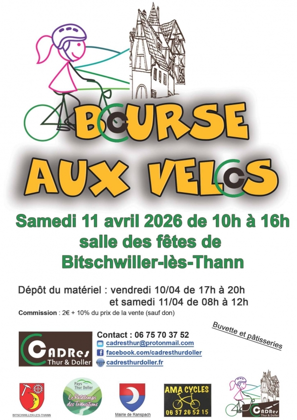 Bourse V&eacute;lo le 11 avril &agrave; Bitschwiller les Thann
