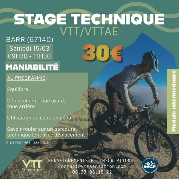 Stage VTT Sensation &quot;Socle de base&quot; et &quot;Modules intermédiaires&quot;