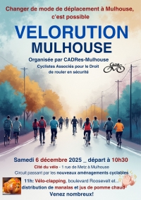 V&eacute;lorution samedi 6 d&eacute;cembre &agrave; Mulhouse