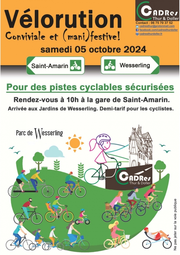 Vélorution samedi 5 octobre dans la Vallée de Saint-Amarin (68)